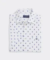 Sailboat Micro Printed Short Sleeve Shirt