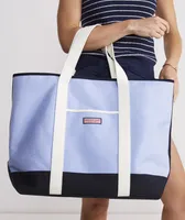 Canvas Trim Chambray Tote