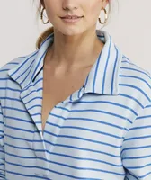 Striped Polo Popover Sweatshirt