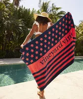 Red And Blue Stars Terry Towel