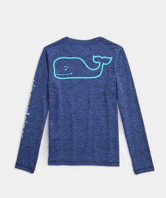 Boys' Whale Logo Long-Sleeve Harbor Performance Tee