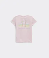 Girls' Painterly Hammock Palms Short-Sleeve Pocket Tee