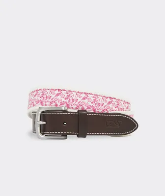 Kentucky Derby Climbing Roses Canvas Club Belt