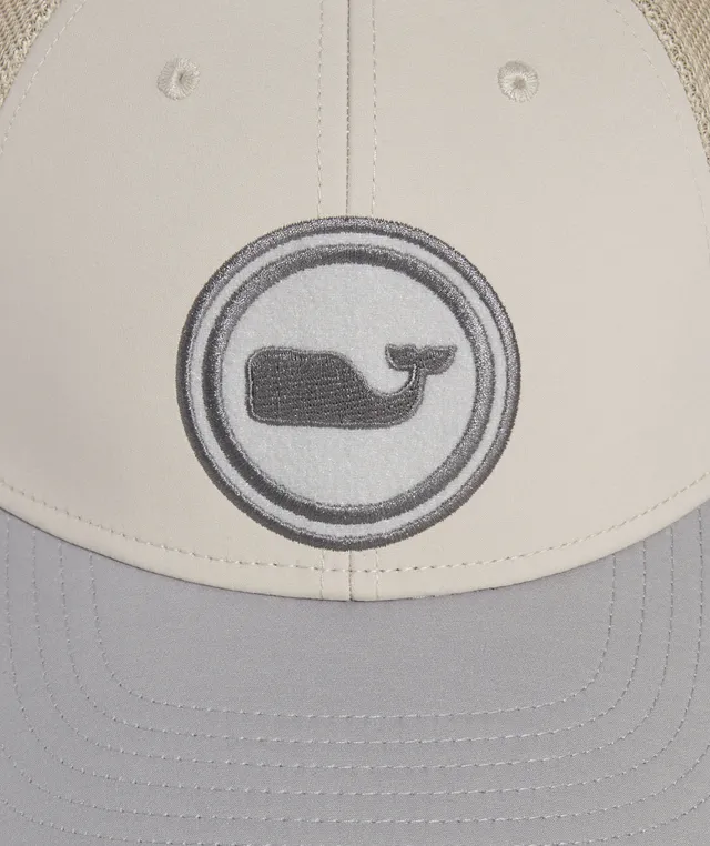 NEW VINEYARD VINES Men's Blackwatch Leather Logo TRUCKER