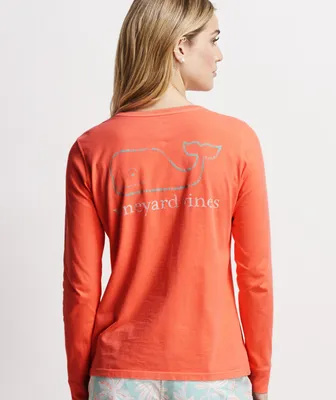 Garment-Dyed Vintage Whale Long-Sleeve Pocket Tee