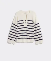 Breton Stripe Slub Split-Neck Sweater