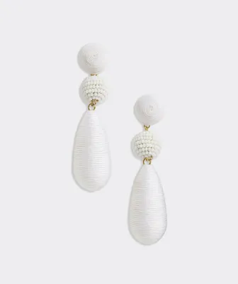 Thread and Bead Drop Earrings