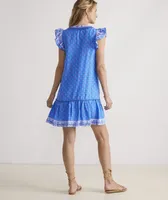 Hydrangea Block Ruffle Dress