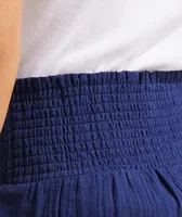Gauzy Smocked Pull-On Shorts