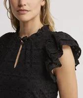 Eyelet Tiered Ruffle Dress