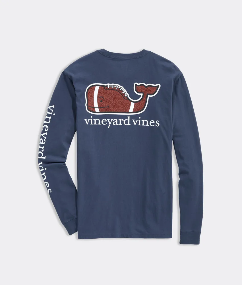 Football Whale Long-Sleeve Pocket Tee