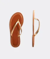 Skinny Strap Patent Leather Flip Flops