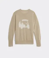 Golf Cart Intarsia Cashmere Crewneck Sweater