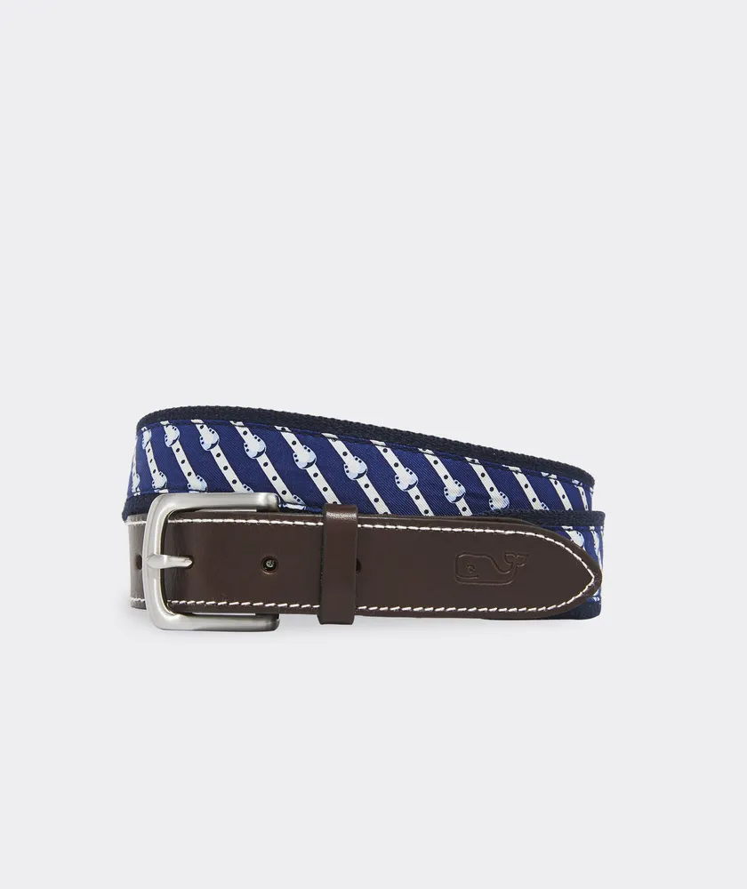 Kentucky Derby Horseshoe Stripe Canvas Club Belt