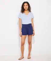 Gauzy Smocked Pull-On Shorts