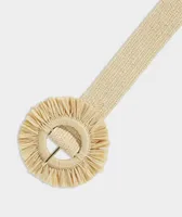 Fringe Buckle Stretch Straw Belt