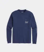 Golf Whale Icons Long-Sleeve Pocket Tee