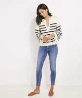 Breton Stripe Slub Split-Neck Sweater