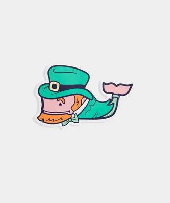 St. Patrick's Day Leprechaun Whale Sticker