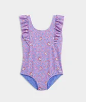 Girls' Katama Tile Ruffle One-Piece