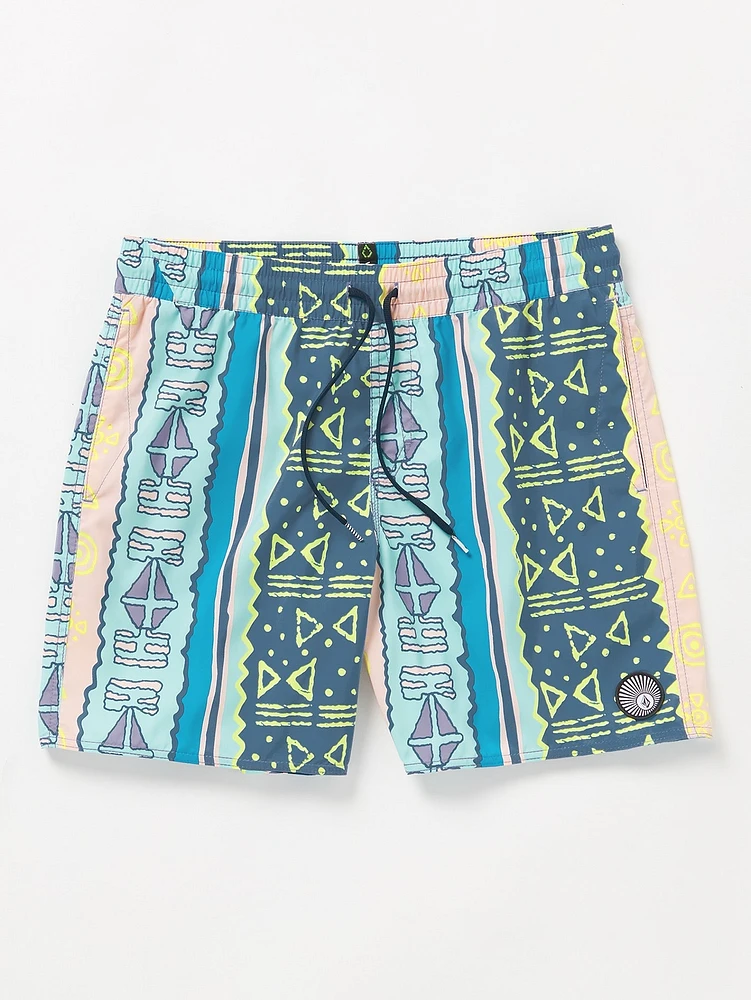 Lido Print Trunks - Crete Blue