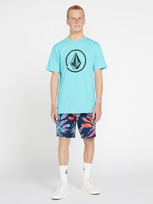 Circle Stone Short Sleeve Tee - Neon Blue