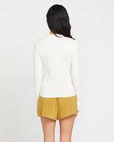 Lived Lounge Knit Long Sleeve Top - Star White