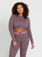 Lived Lounge Mock Neck Long Sleeve Top - Acai