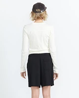 Lived Lounge Rib Long Sleeve Top - Bone