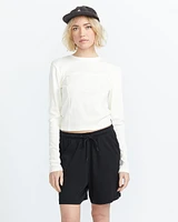 Lived Lounge Rib Long Sleeve Top - Bone