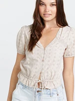 Third Eyelet Top - Mushroom