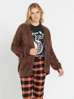 Fuzzigan Cardigan - Chocolate