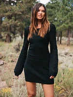 Cozy Babe Sweater Dress - Black