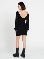 Cozy Babe Sweater Dress - Black