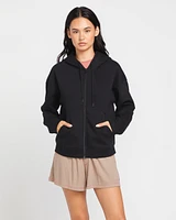 Stone Heart Up Zip Fleece - Black