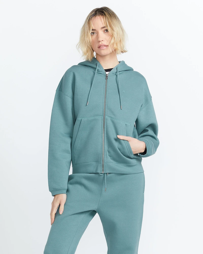 Stone Heart Up Zip Hoodie Fleece - Sea Swell Green