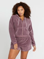 Lived Lounge Velour Zip Jacket - Acai