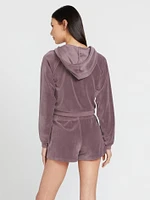 Lived Lounge Velour Zip Jacket - Acai