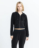 Lived Lounge Velour Zip Hoodie - Black