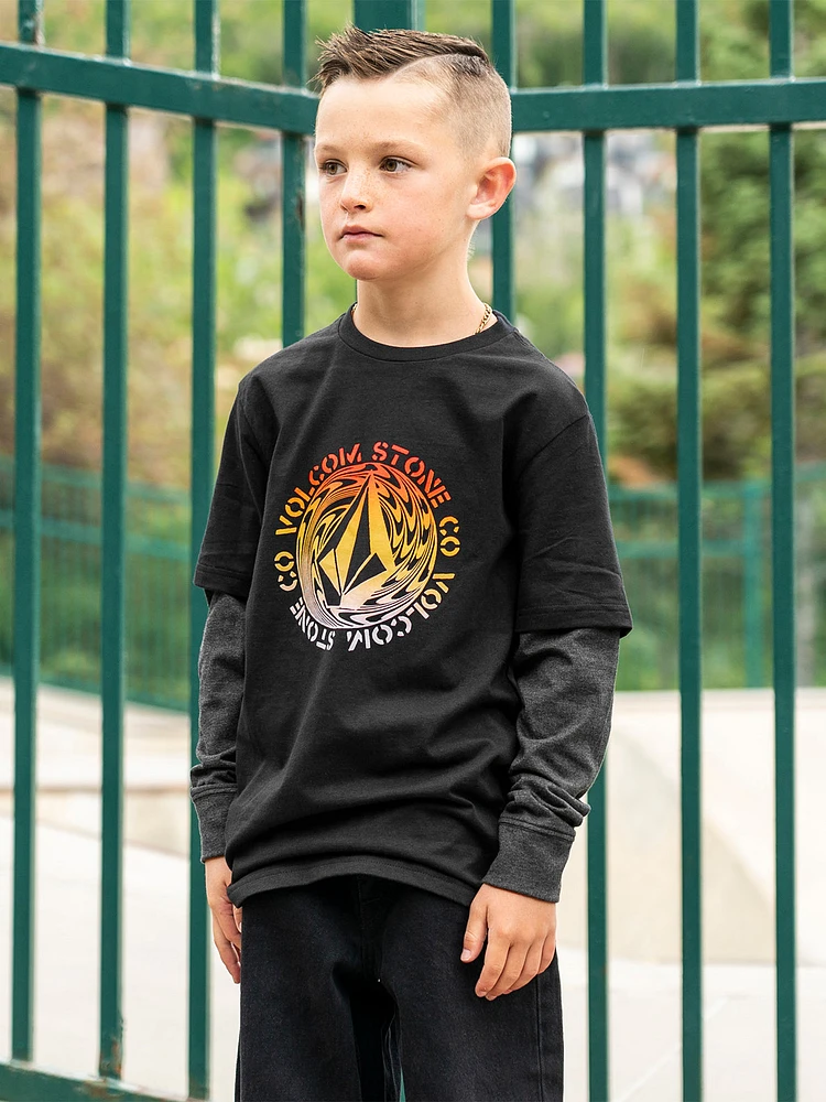 Big Boys Rotato Twofer Long Sleeve Shirt - Black