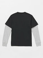 Big Boys Ranso Twofer Long Sleeve Shirt - Black