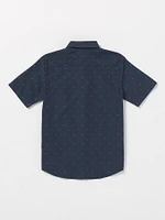 Big Boys Hone Stone Woven Short Sleeve Shirt - Navy