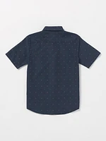 Big Boys Hone Stone Woven Short Sleeve Shirt - Navy