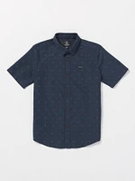 Big Boys Hone Stone Woven Short Sleeve Shirt - Navy