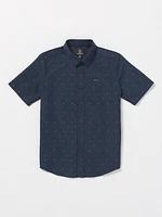 Big Boys Hone Stone Woven Short Sleeve Shirt - Navy