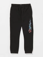 Big Boys Combust Elastic Waist Fleece Pants - Black