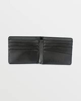 Single Stone Leather Wallet - Black