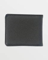 Single Stone Leather Wallet - Black