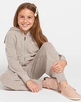 Little Girls Lived Lounge Frenchie Zip Fleece - Moondust