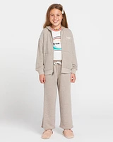 Little Girls Lived Lounge Frenchie Zip Fleece - Moondust